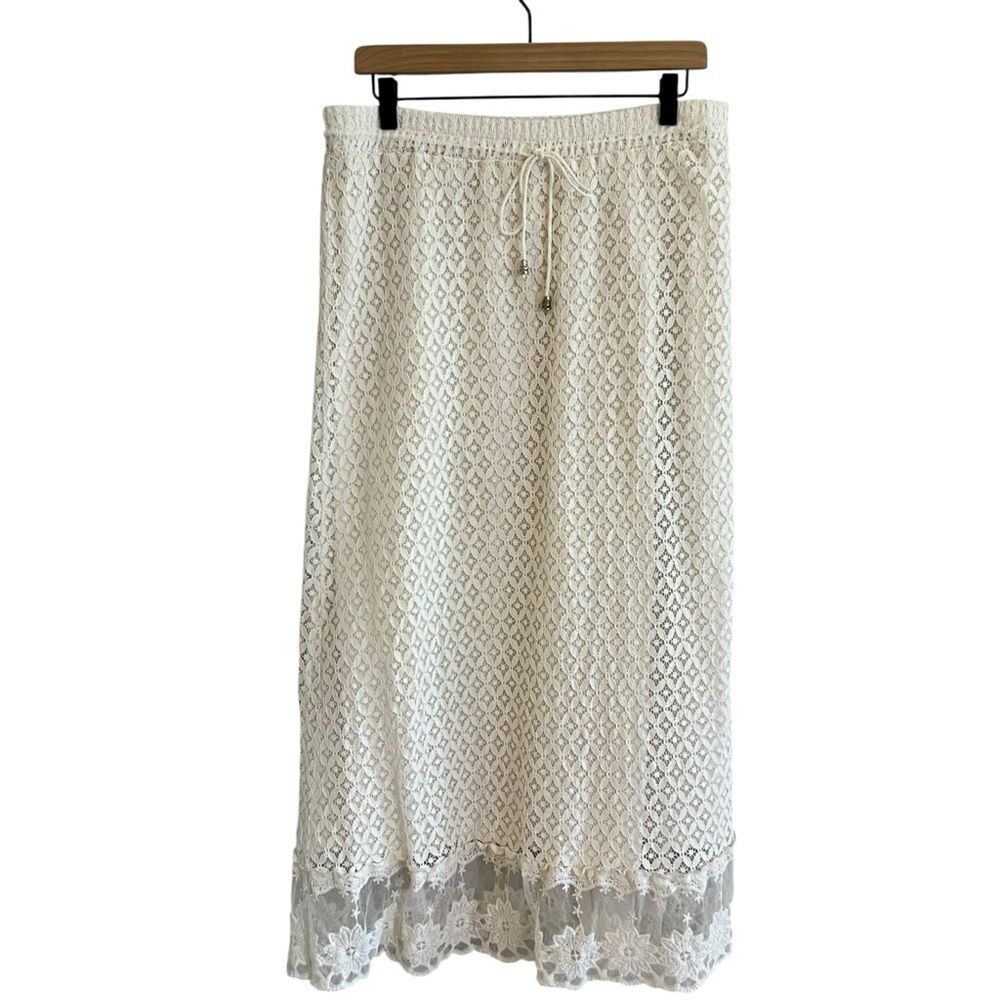 Cato Ivory Lace Dainty Daisy Maxi Skirt Sz 14/16 Festival Boho Cowgirl Country